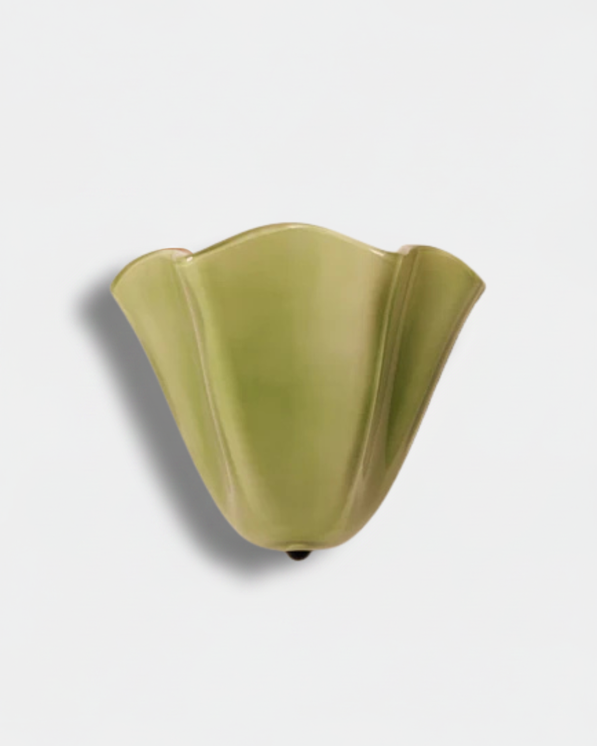 Calla ruffled glass wall light in green