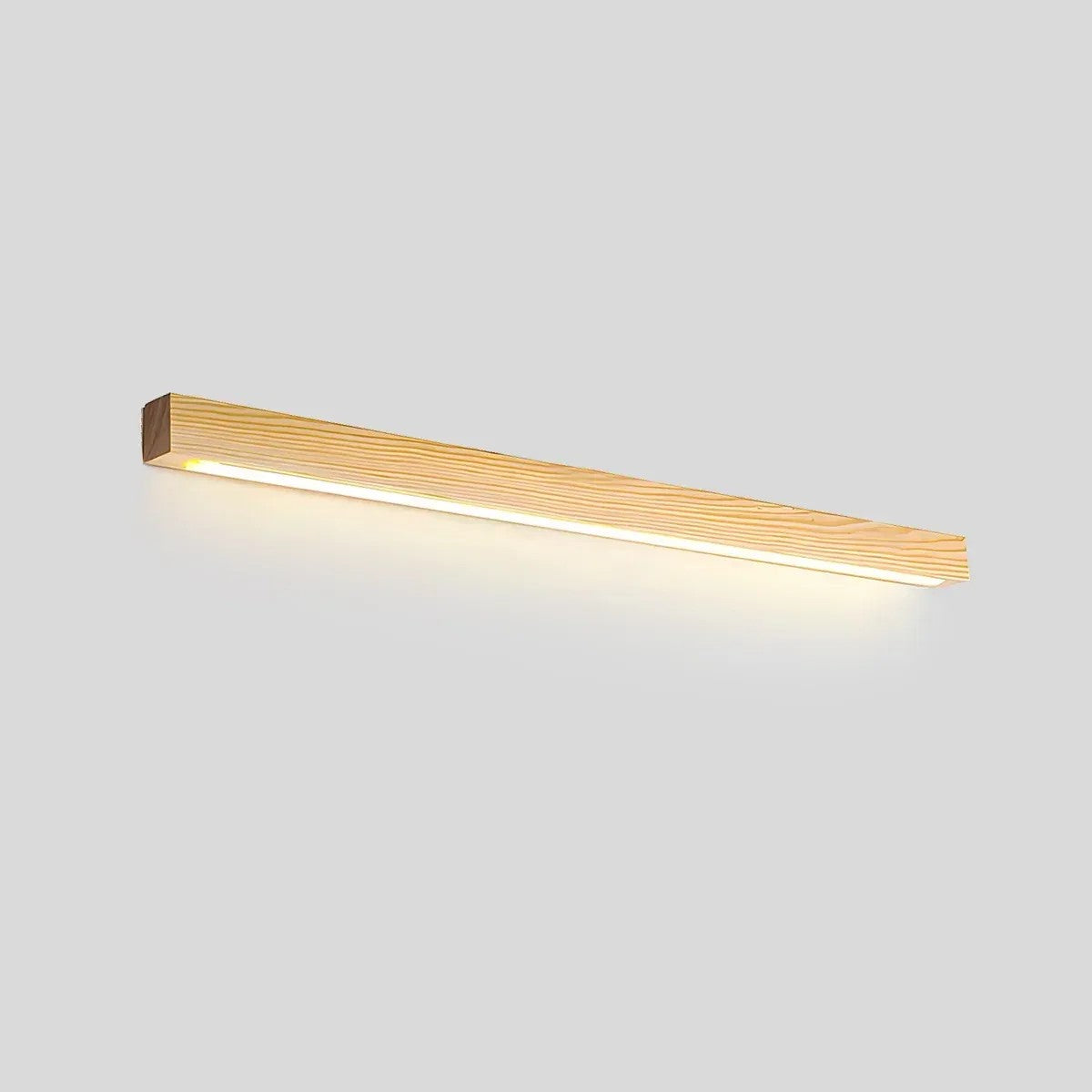 Kauri linear LED wall light in natural wood finish