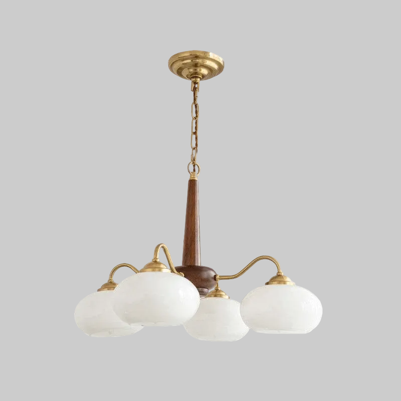 Persimmon Glass & Wood Chandelier – product image 12