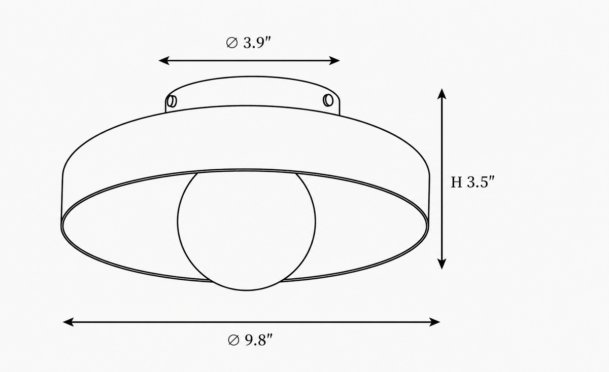 Gino Glass Ceiling Light – size and dimensions