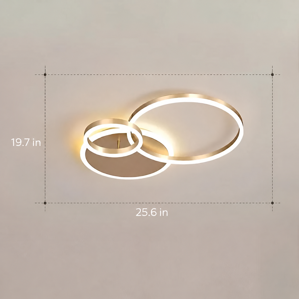 Interlocking Ring LED Flush Mount – 2 to 6 Rings | Circle – size and dimensions
