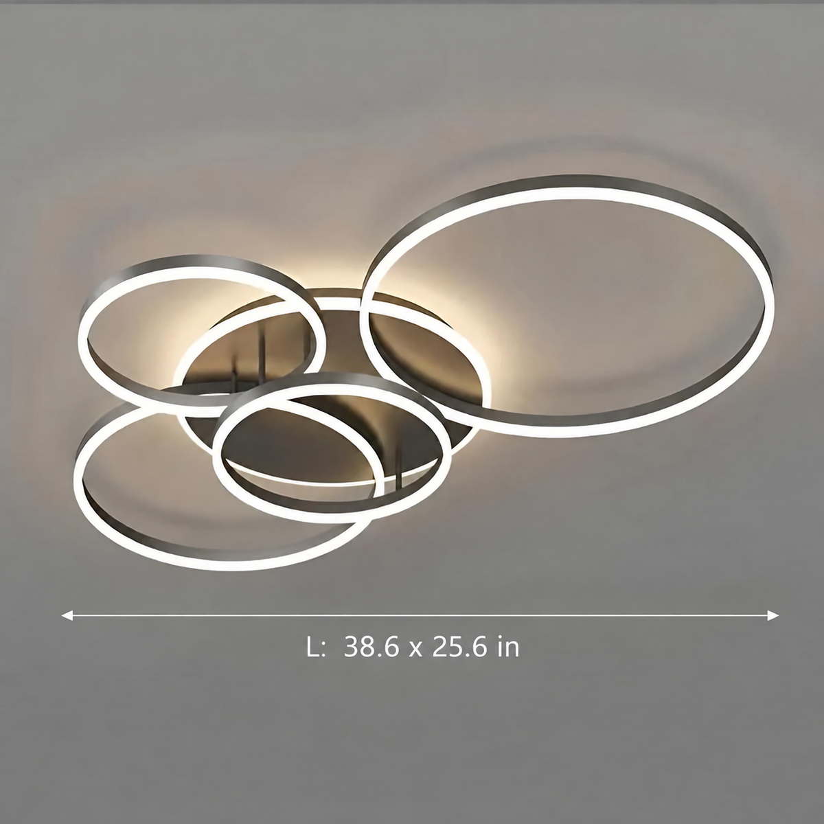 Interlocking Ring LED Flush Mount – 2 to 6 Rings | Circle – size and dimensions