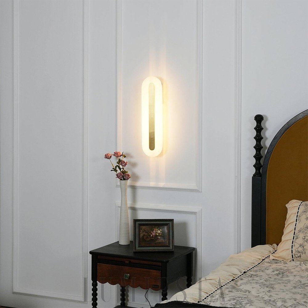 Rounded Alabaster Wall Sconce – product image 7