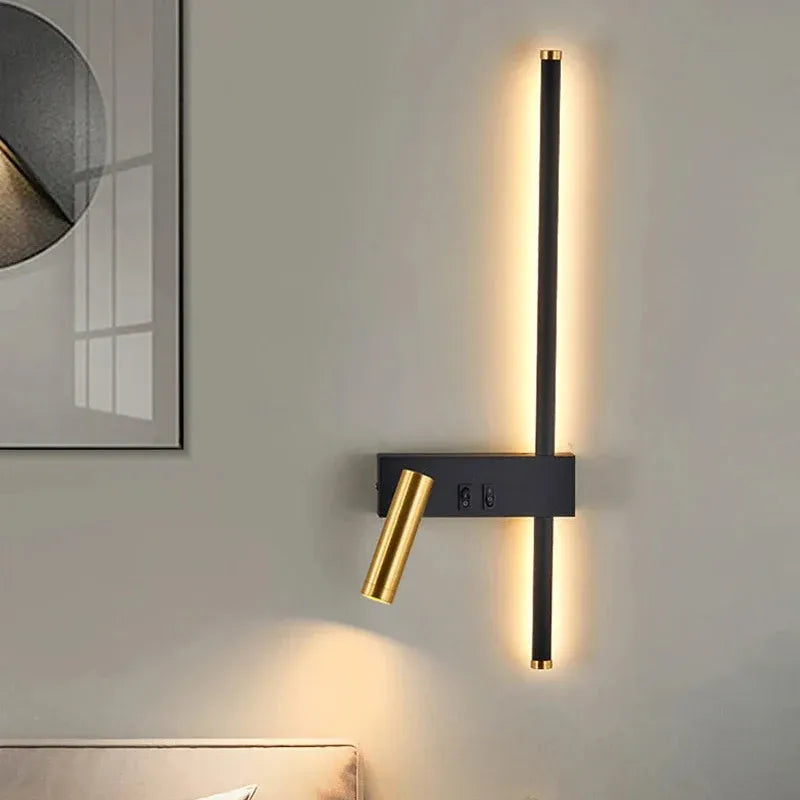 Dual LED Wall Reading Light with Adjustable Spotlight – 19.7 Inch | Lumia