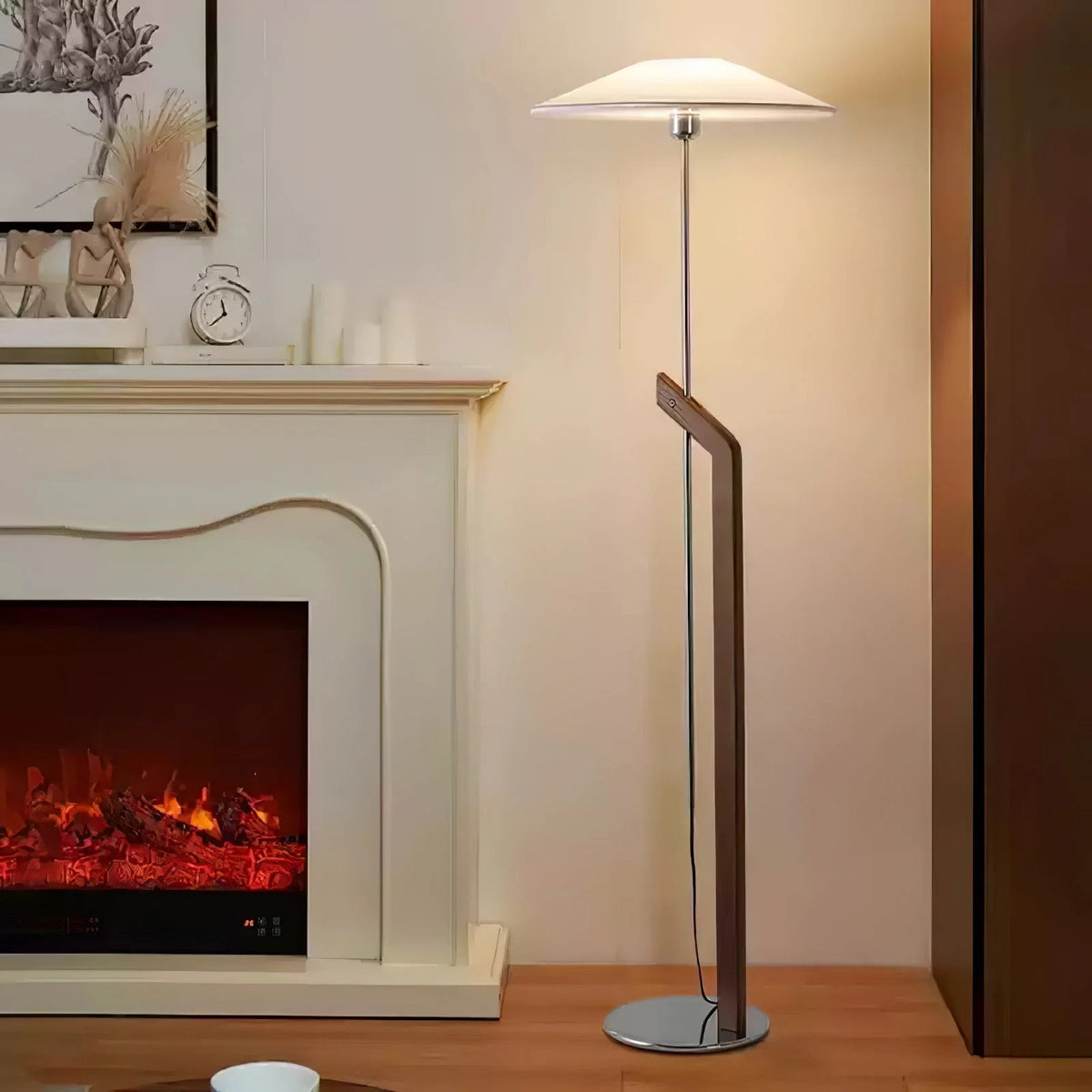 Adjustable Wood & Chrome LED Floor Lamp – 43.3 to 78.7 Inch | Zenith – alternate view 8