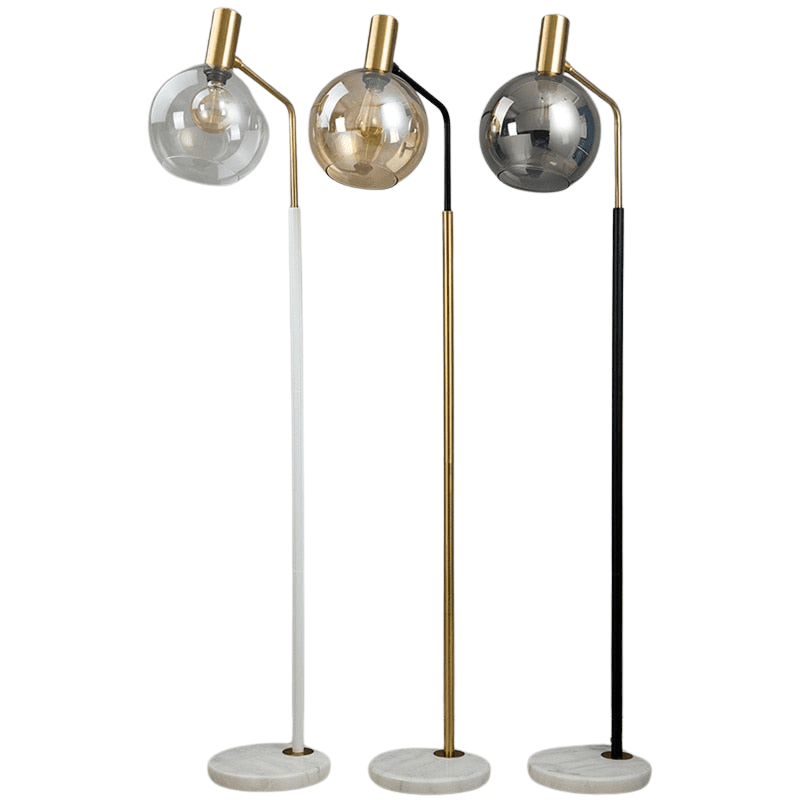 Marble & Blown Glass Adjustable Reading Floor Lamp | Opaline – alternate view 11