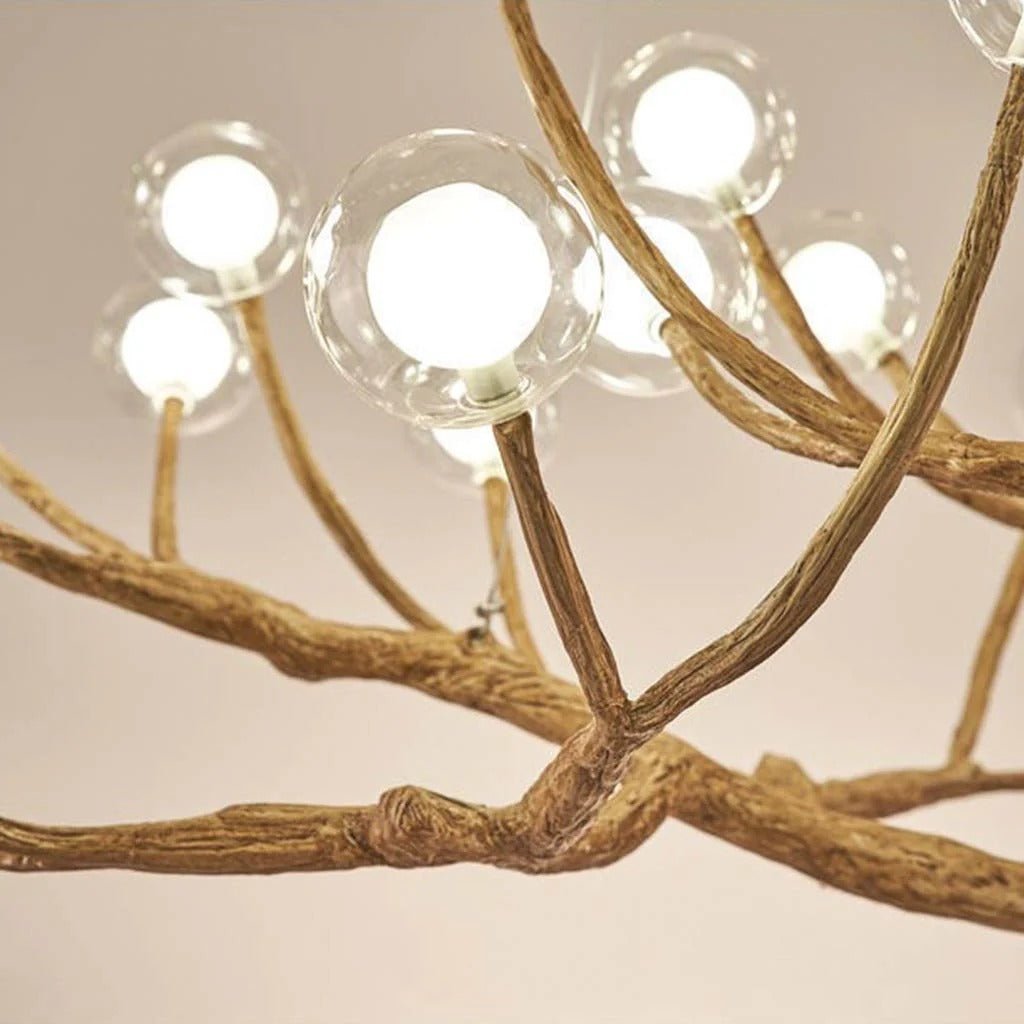 Sculptural Tree Branch Chandelier with Frosted Glass Globes | Nature – alternate view 4
