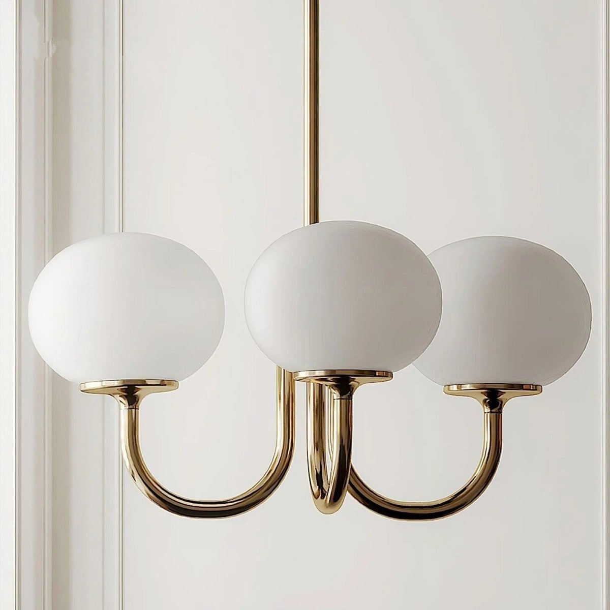 Blown Glass & Brass Globe Chandelier – 3 or 5 Lights | Blossom – alternate view 17