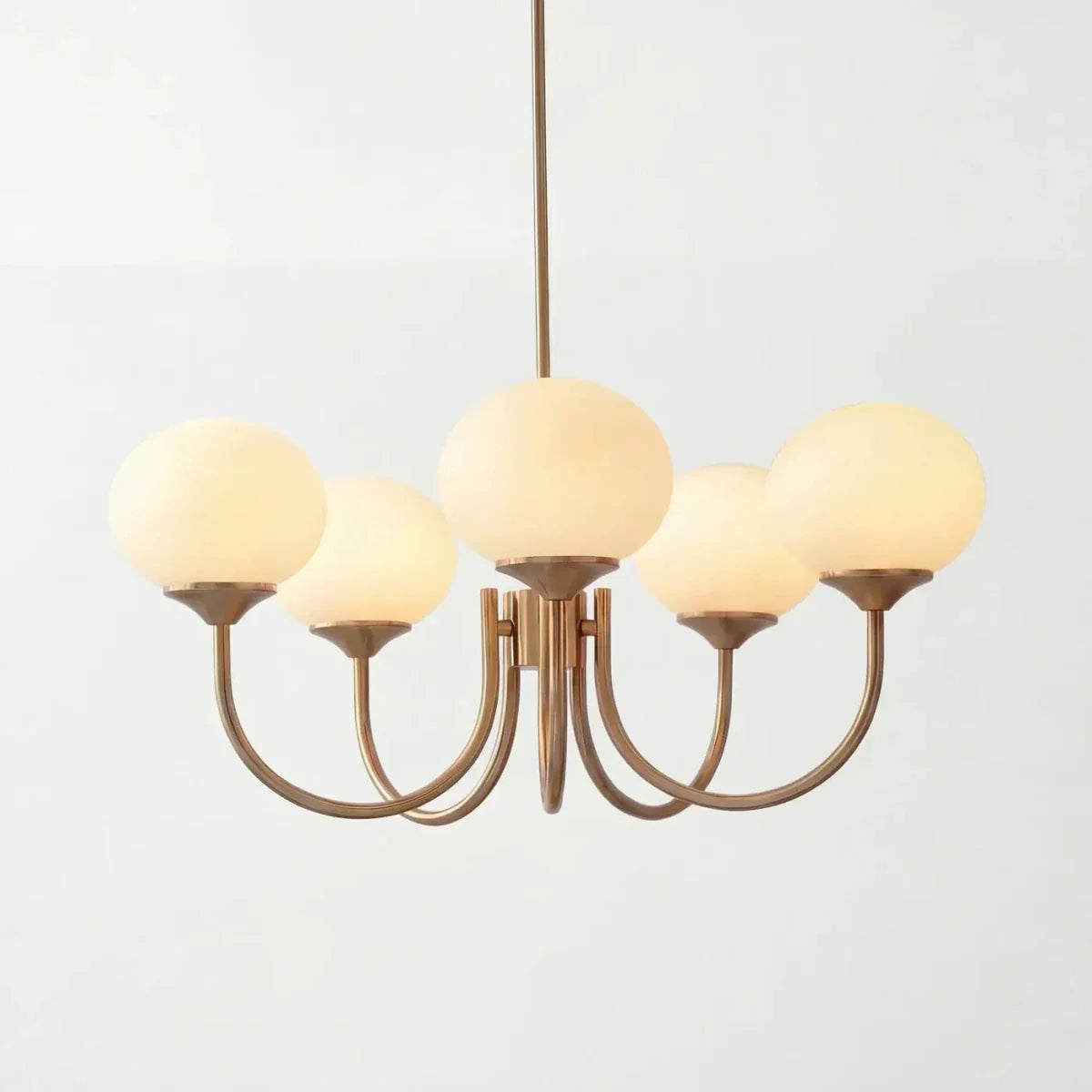 Blown Glass & Brass Globe Chandelier – 3 or 5 Lights | Blossom – alternate view 7