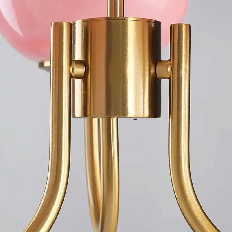 Blown Glass & Brass Globe Chandelier – 3 or 5 Lights | Blossom – alternate view 10