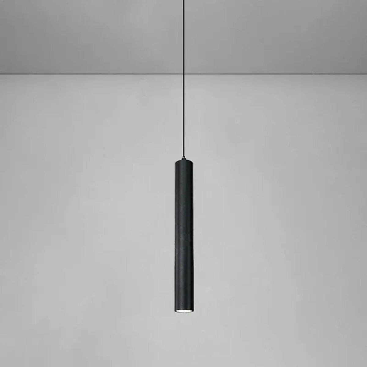 Pike single head matte black LED tube pendant light