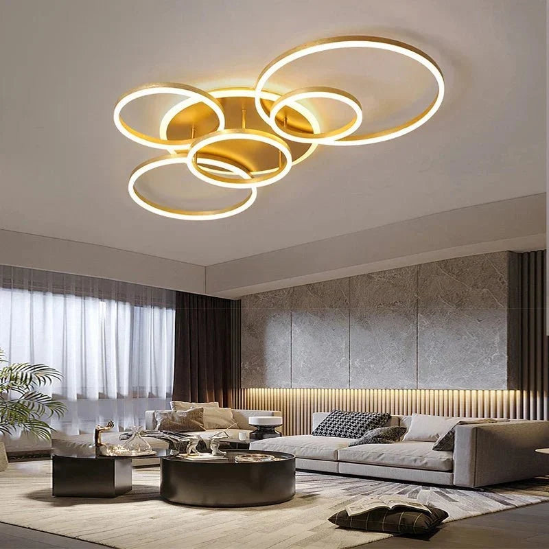 Interlocking Ring LED Flush Mount – 2 to 6 Rings | Circle – alternate view 2