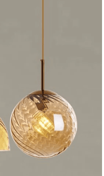 Textured Blown Glass Pendant – Amber or Smoked, 1 to 4 Lights | Astrid – alternate view 7