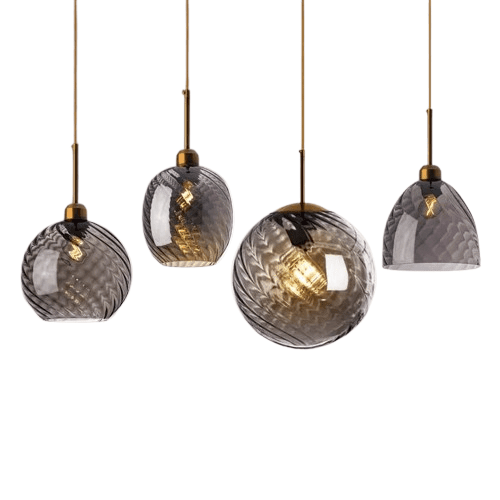 Textured Blown Glass Pendant – Amber or Smoked, 1 to 4 Lights | Astrid – alternate view 8