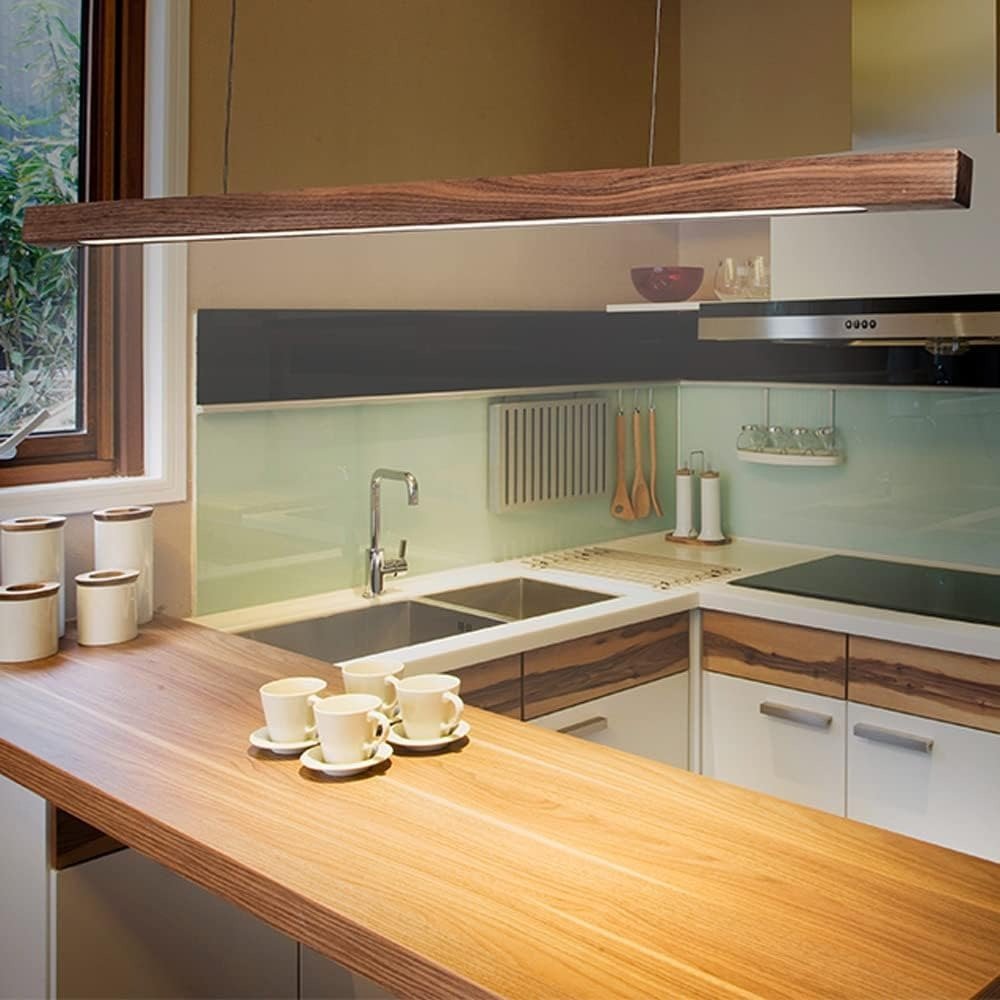 Solid Wood Linear LED Pendant – 31.5 to 47.2 Inch | Linear – alternate view 6