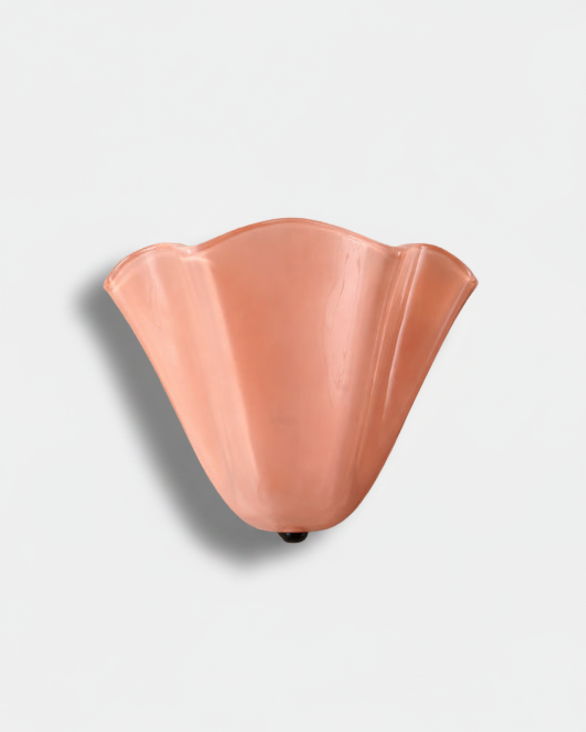Calla ruffled glass wall light in blush pink