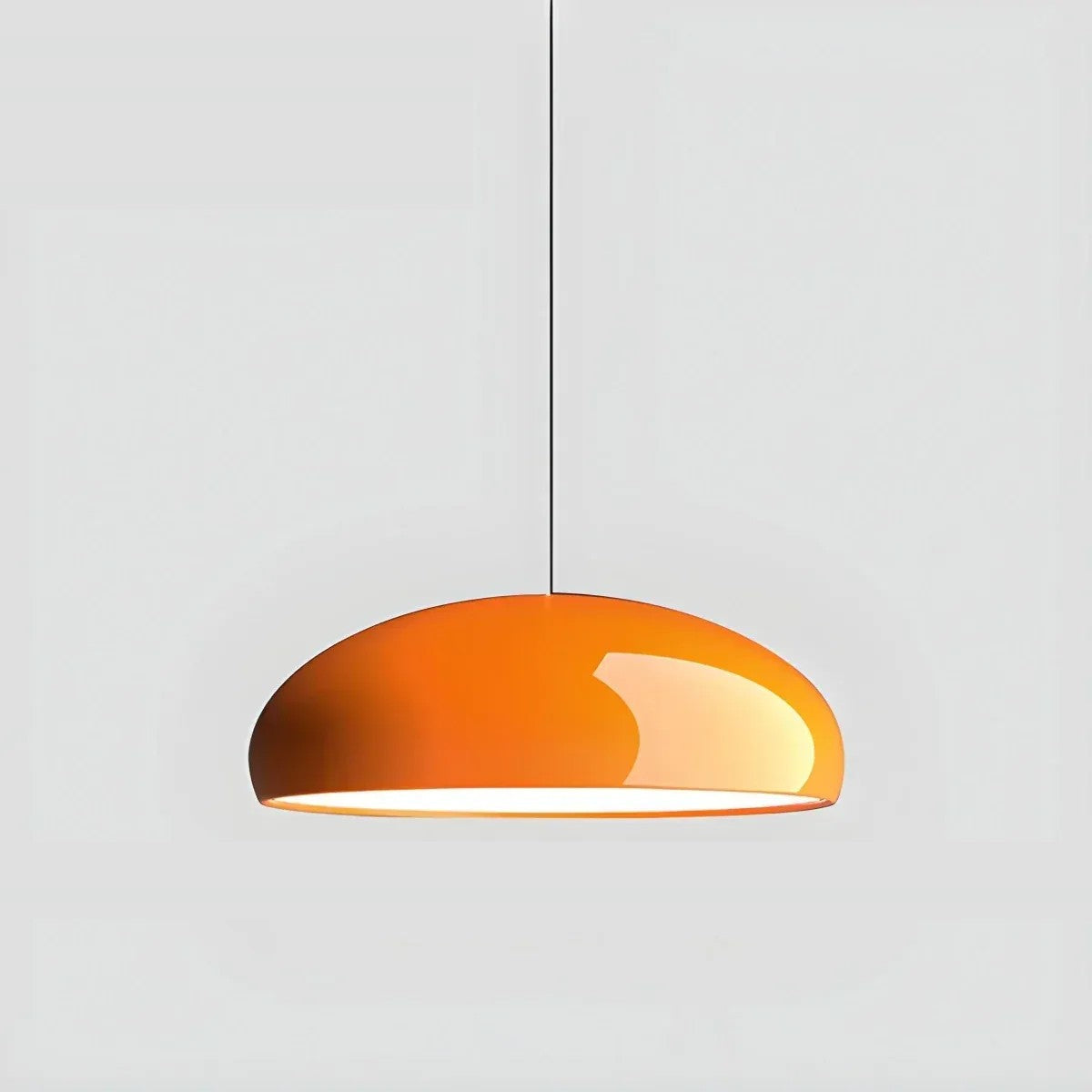Lola glossy dome LED pendant light in orange