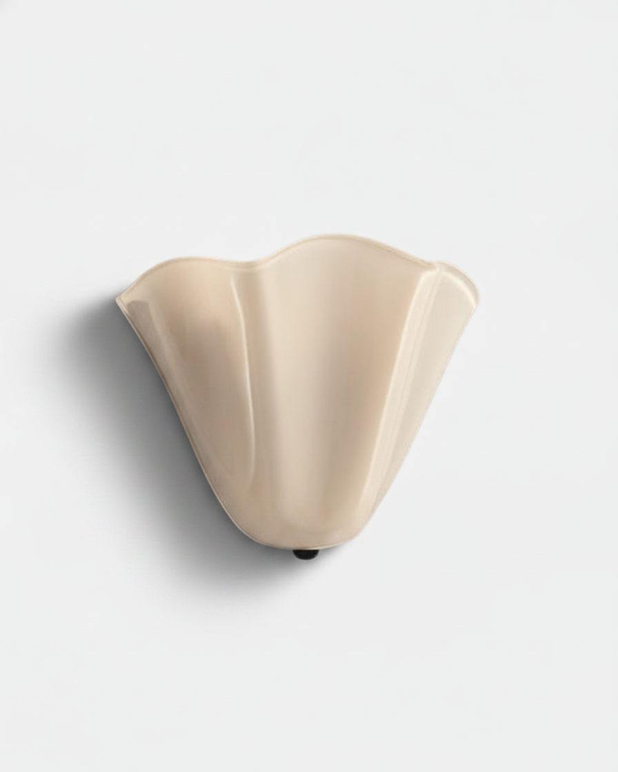Calla ruffled glass wall light in ivory