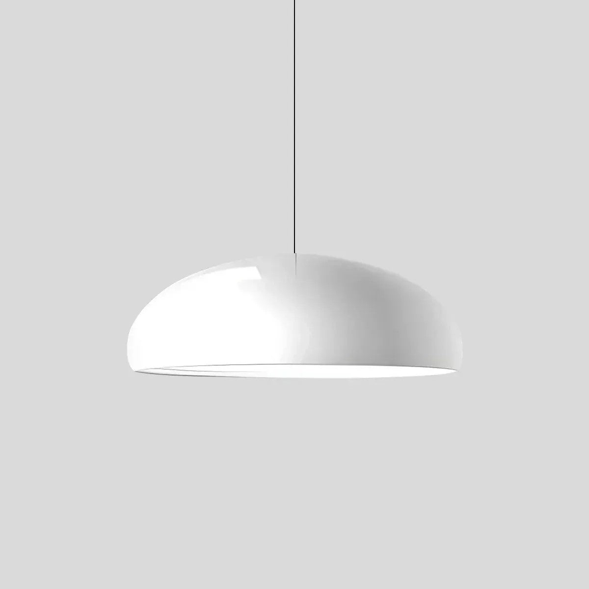 Lola glossy dome LED pendant light in white