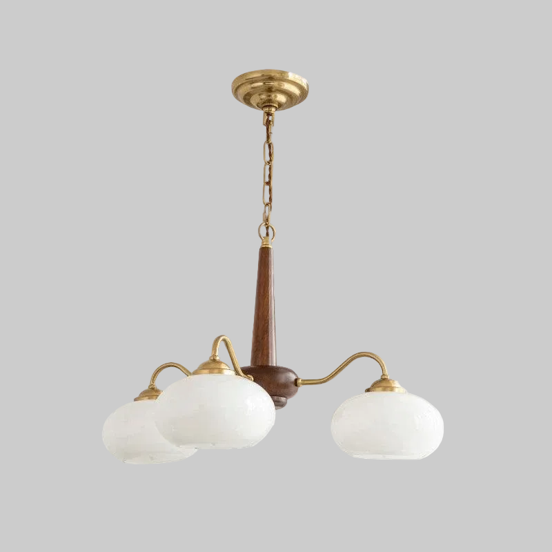 Persimmon Glass & Wood Chandelier – product image 9