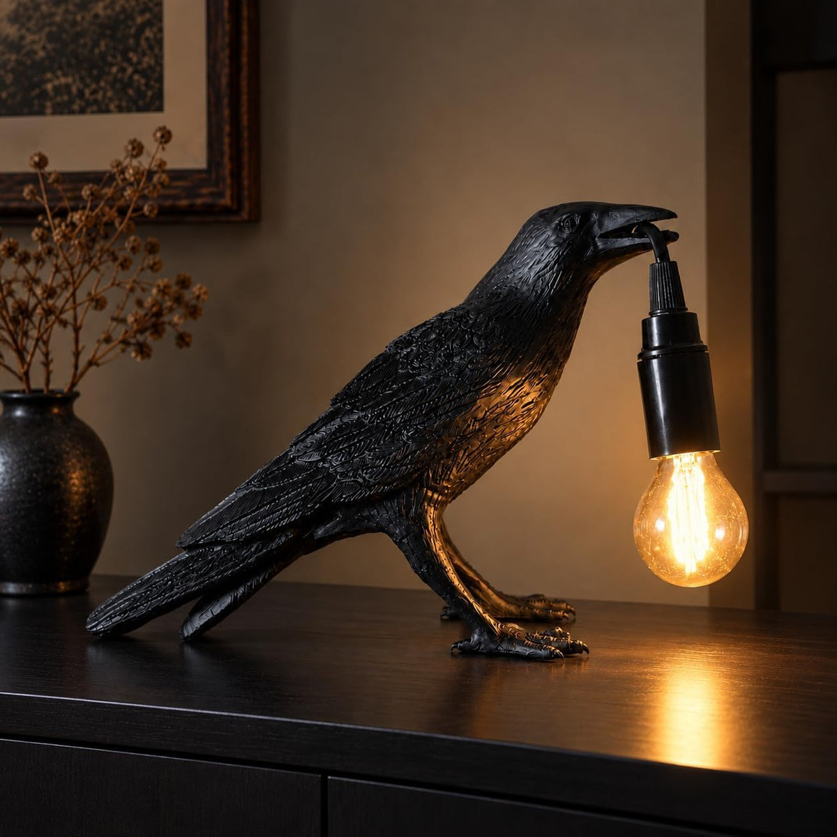 Raven Resin Table Lamp – product image 1