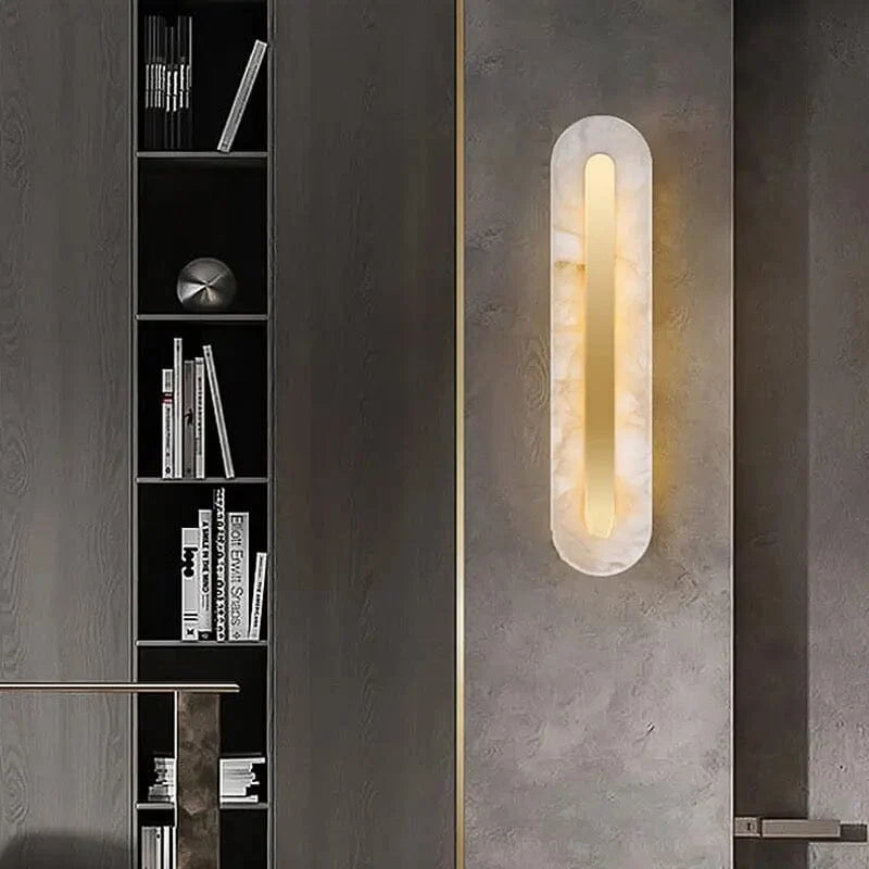 Rounded Alabaster Wall Sconce
