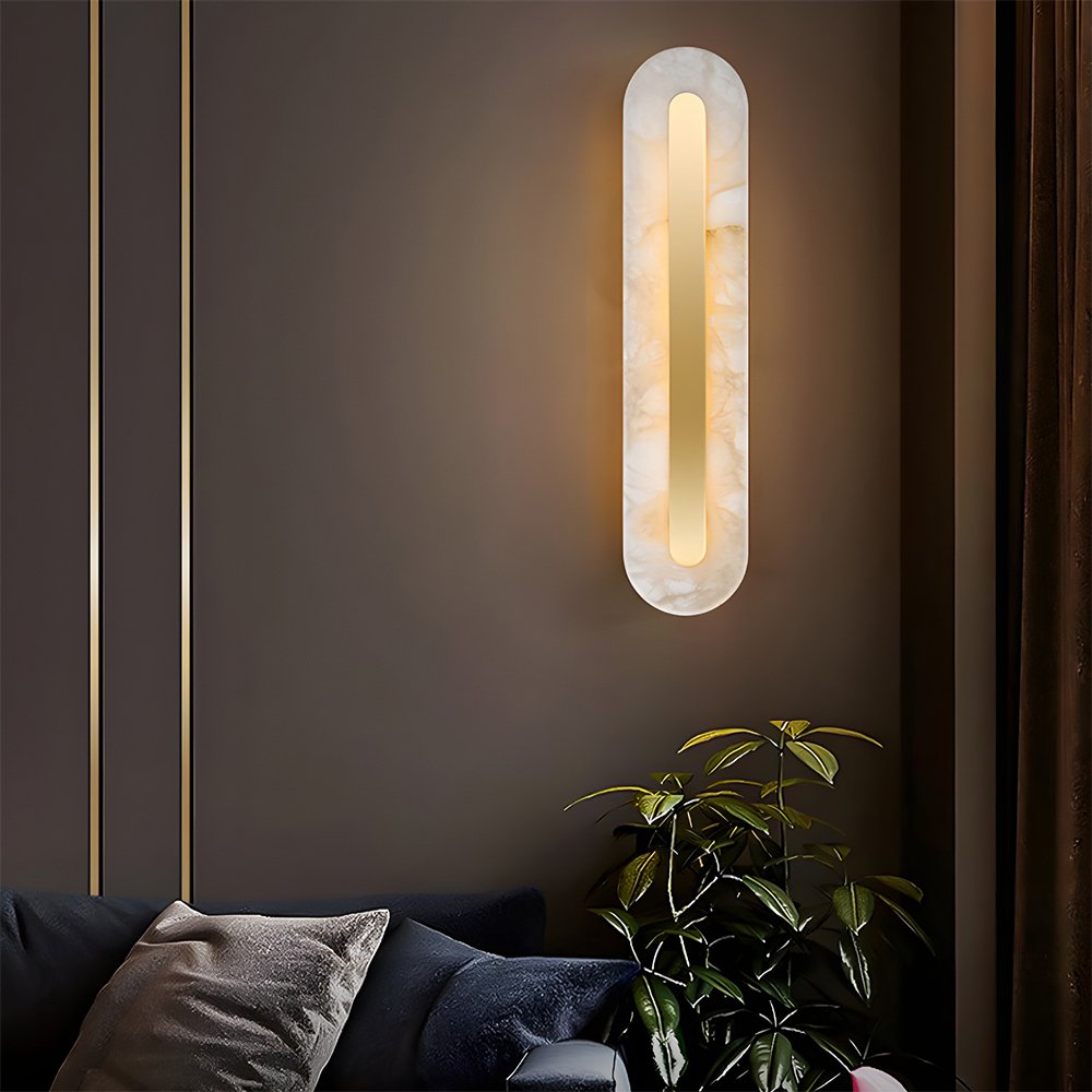 Rounded Alabaster Wall Sconce – product image 1