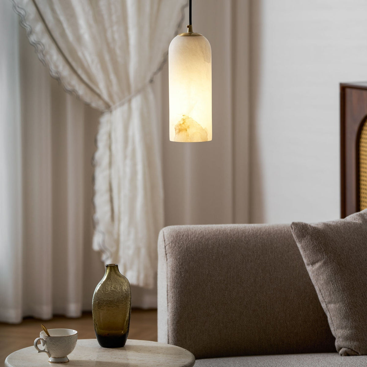 Monty Alabaster Hanging Pendant Light - view 3