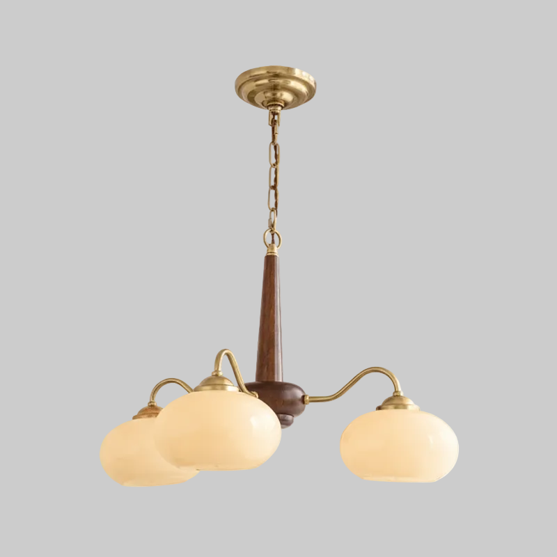 Persimmon Glass & Wood Chandelier – product image 10