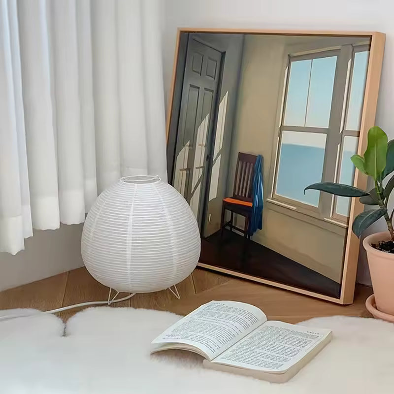 Compact Rice Paper Lantern Table Lamp — Japanese Zen Style | WASHI™