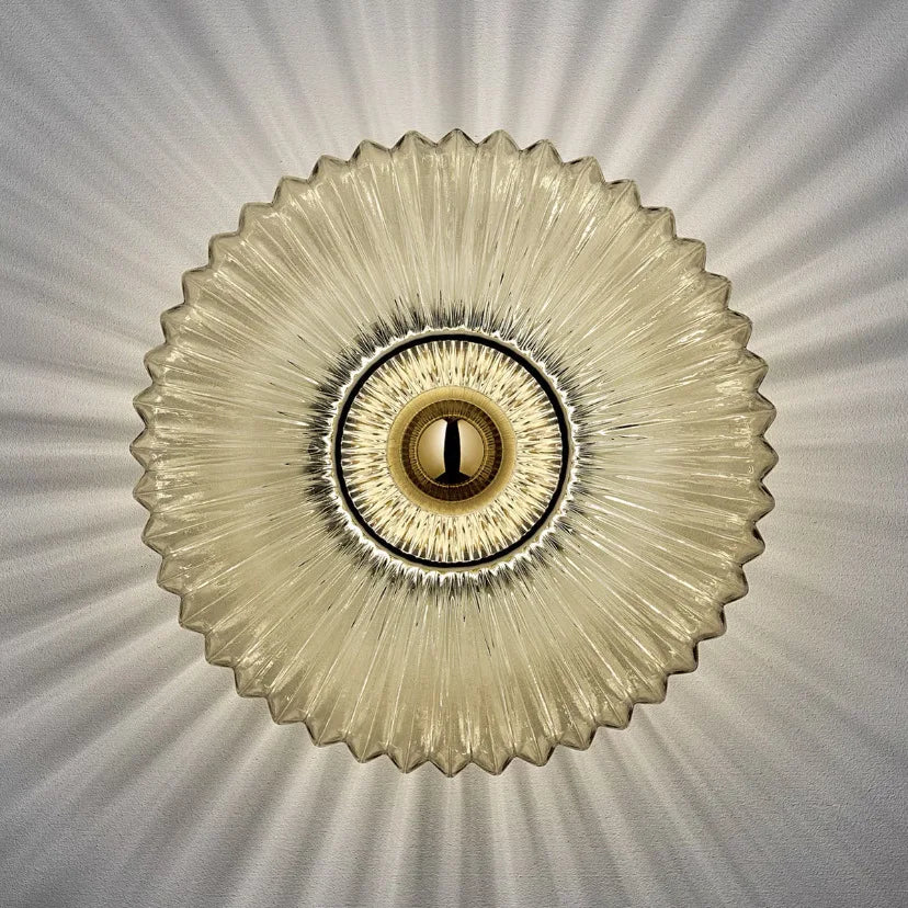 Ribbed Glass Dome Wall & Ceiling Light — Sea Urchin Style | OURSIN™