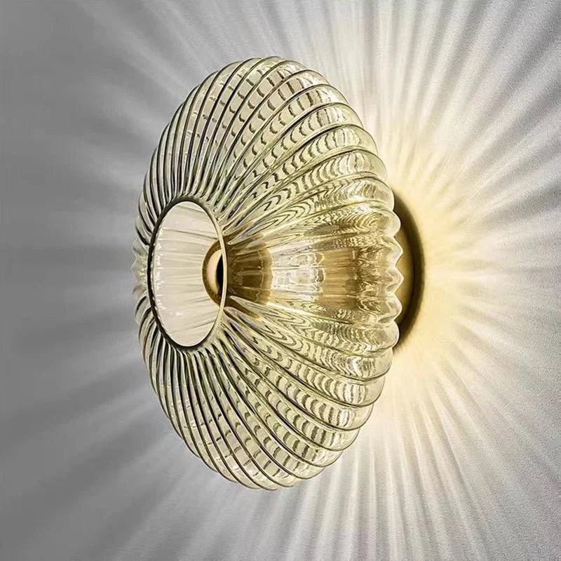 Ribbed Glass Dome Wall & Ceiling Light — Sea Urchin Style | OURSIN™