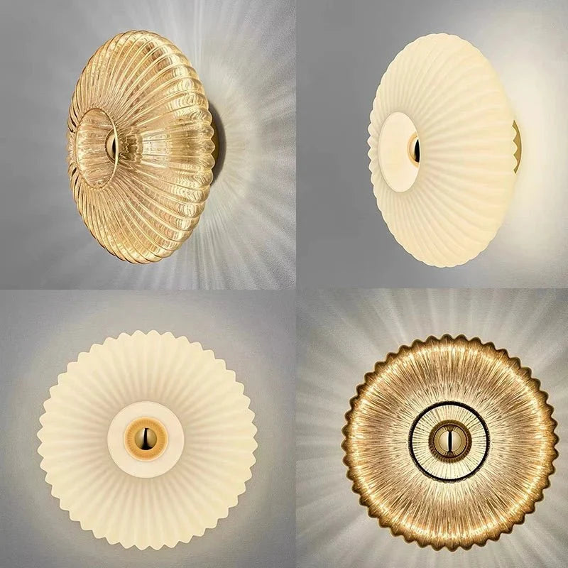 Ribbed Glass Dome Wall & Ceiling Light — Sea Urchin Style | OURSIN™