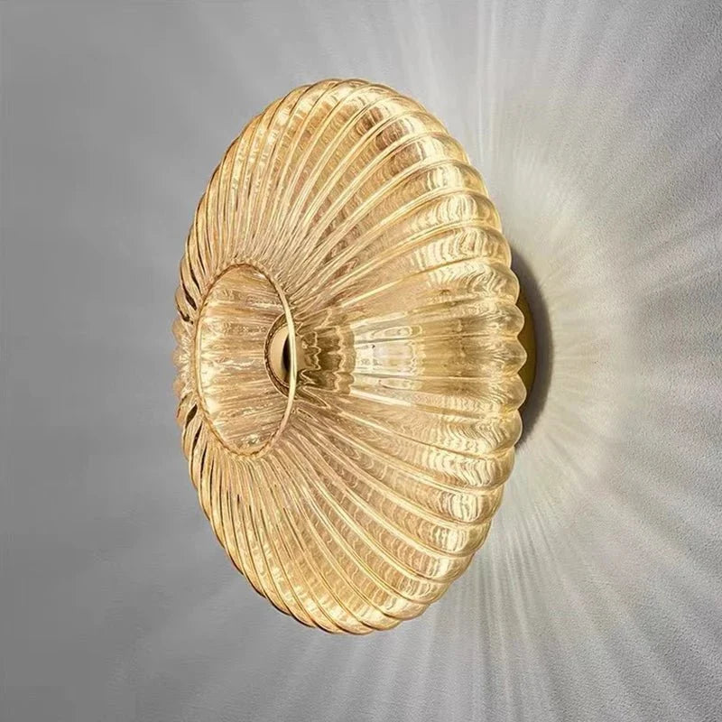Ribbed Glass Dome Wall & Ceiling Light — Sea Urchin Style | OURSIN™