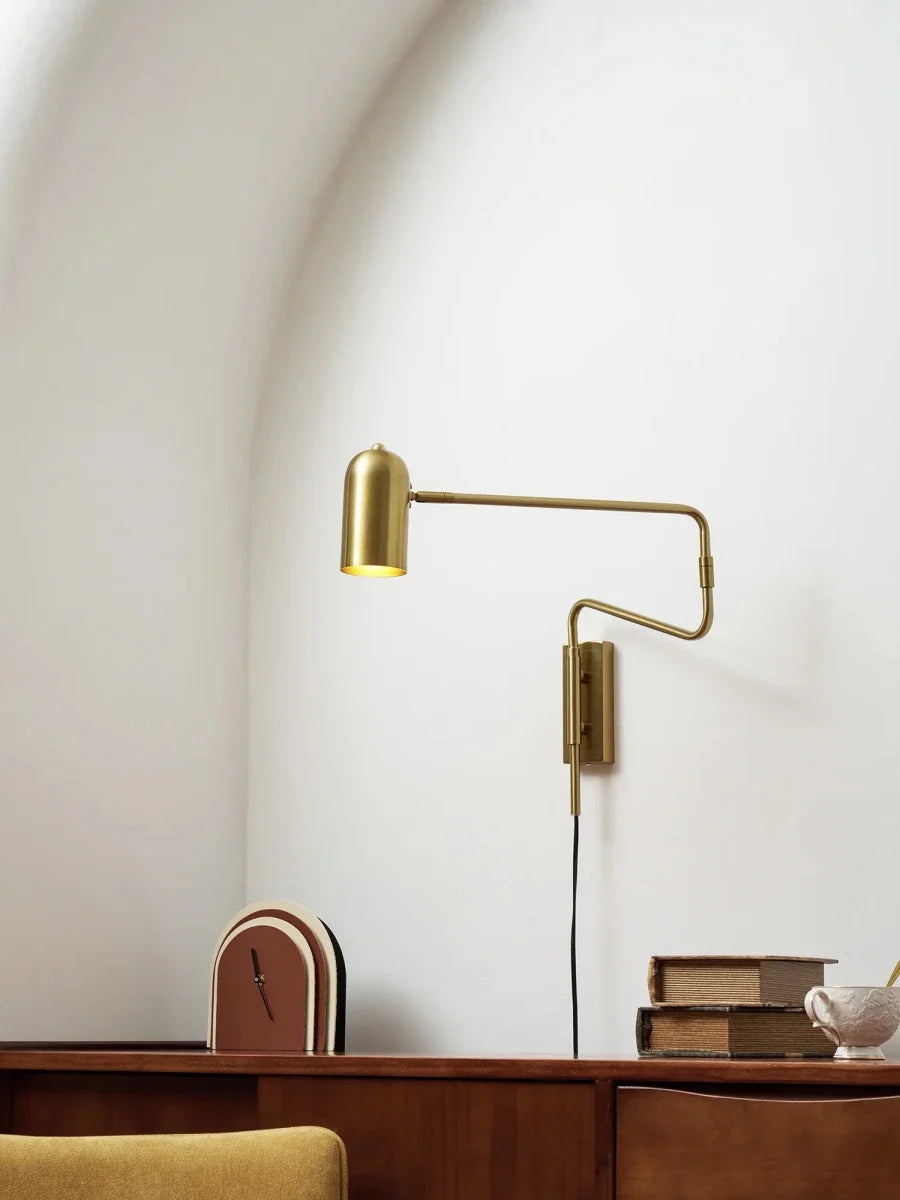 Retractable Articulated Arm Wall Sconce — Vintage Industrial Style | COMPAS™