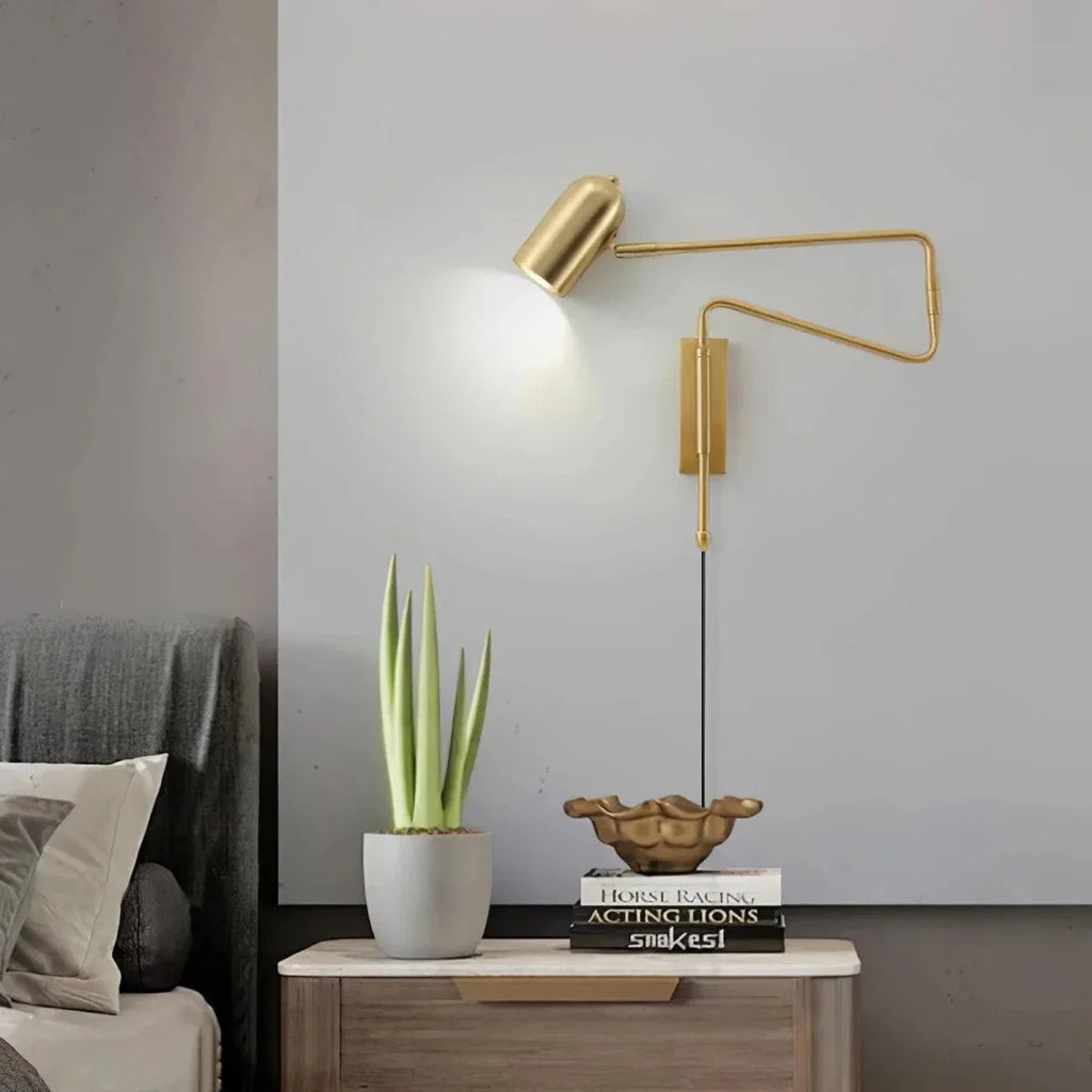 Retractable Articulated Arm Wall Sconce — Vintage Industrial Style | COMPAS™