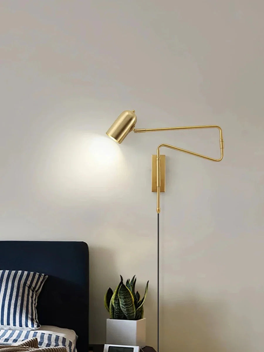 Retractable Articulated Arm Wall Sconce — Vintage Industrial Style | COMPAS™
