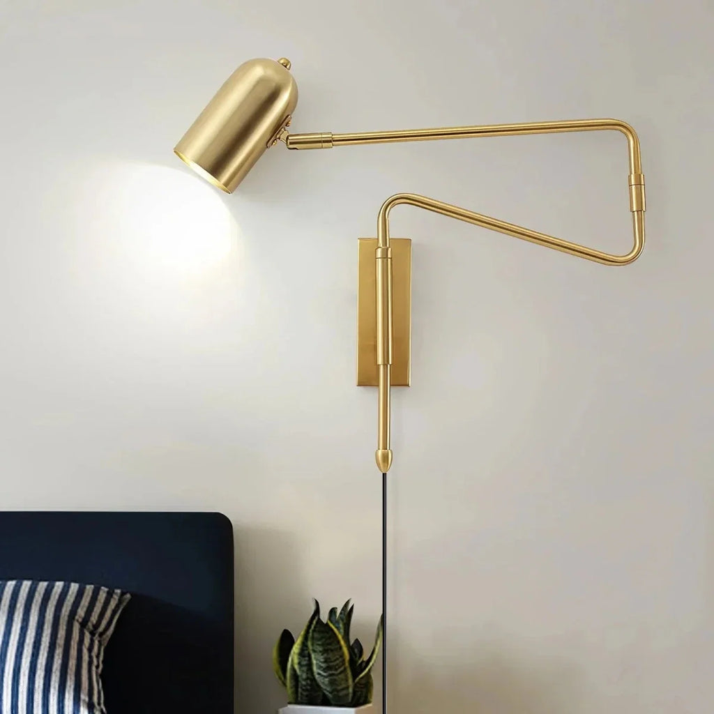 Retractable Articulated Arm Wall Sconce — Vintage Industrial Style | COMPAS™