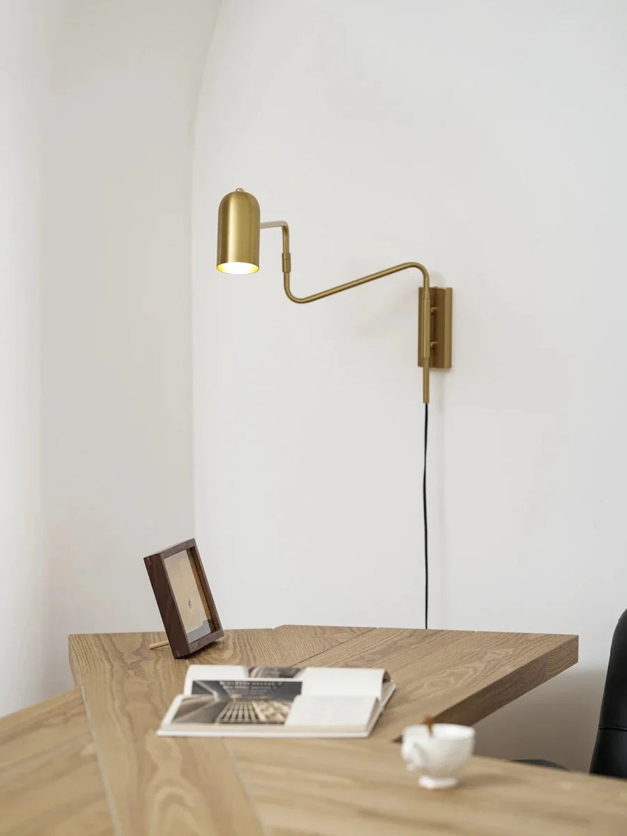 Retractable Articulated Arm Wall Sconce — Vintage Industrial Style | COMPAS™