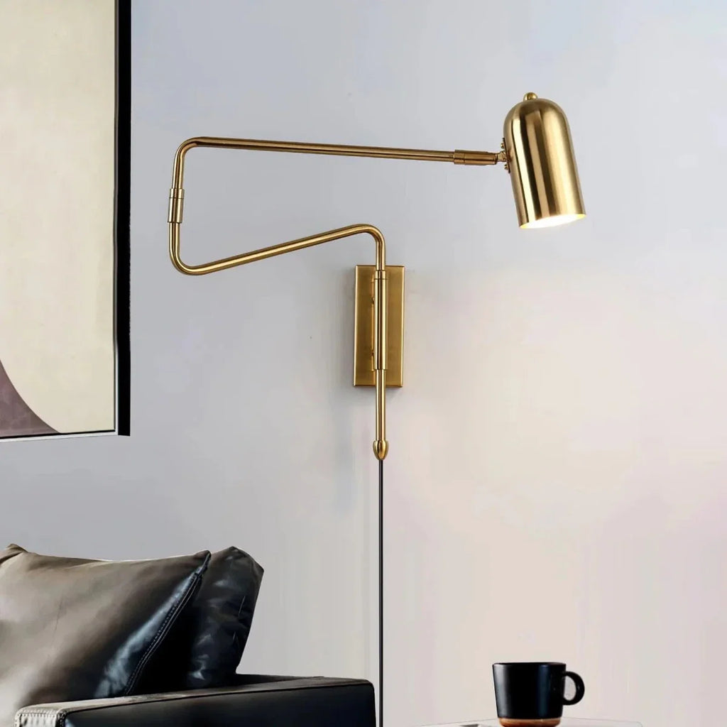 Retractable Articulated Arm Wall Sconce — Vintage Industrial Style | COMPAS™