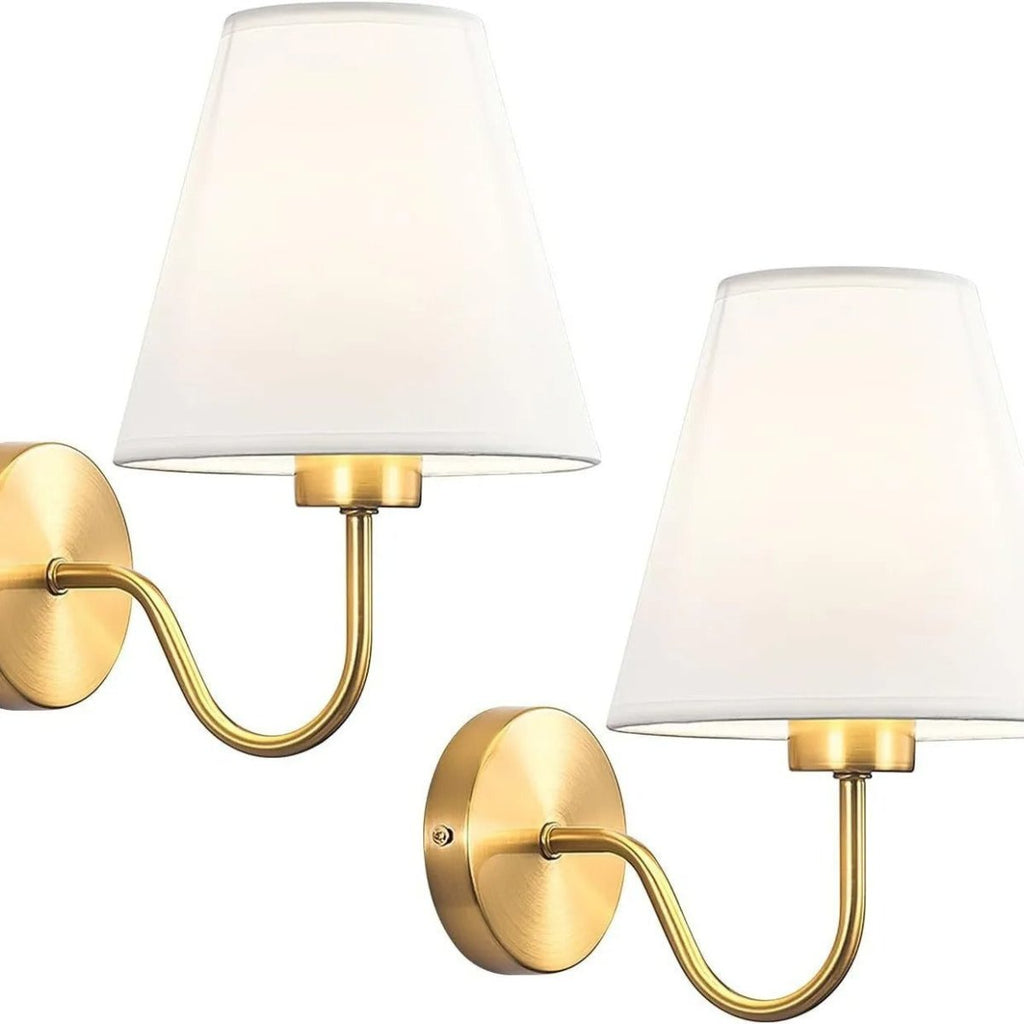 Curved Arm Fabric Shade Wall Sconce — Classic Parisian Style | HAUSSMANN™