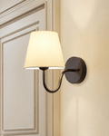 Curved Arm Fabric Shade Wall Sconce — Classic Parisian Style | HAUSSMANN™