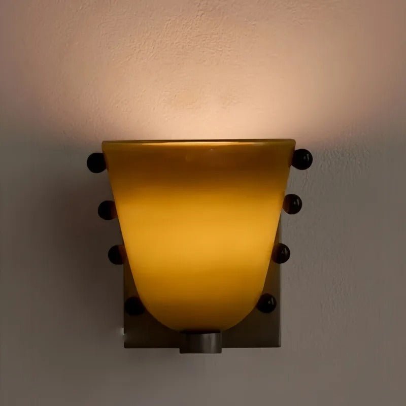 Colored Glass Cup Wall Sconce — Retro Artisanal Bedside Style | COUPE™