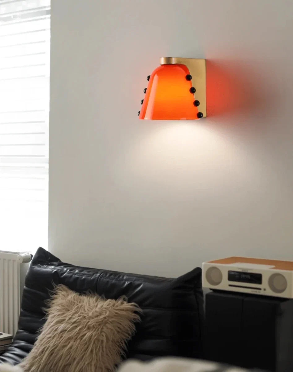 Colored Glass Cup Wall Sconce — Retro Artisanal Bedside Style | COUPE™
