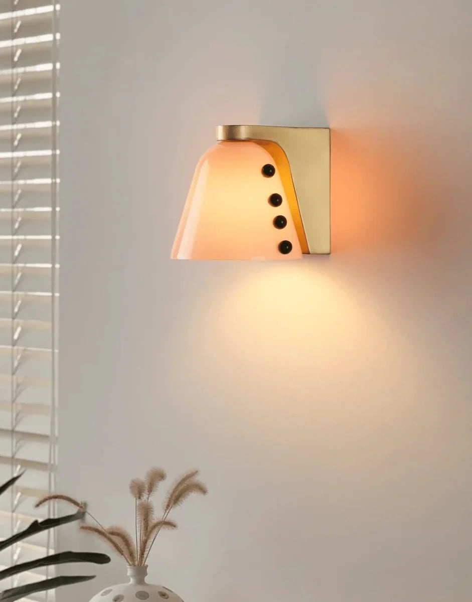 Colored Glass Cup Wall Sconce — Retro Artisanal Bedside Style | COUPE™