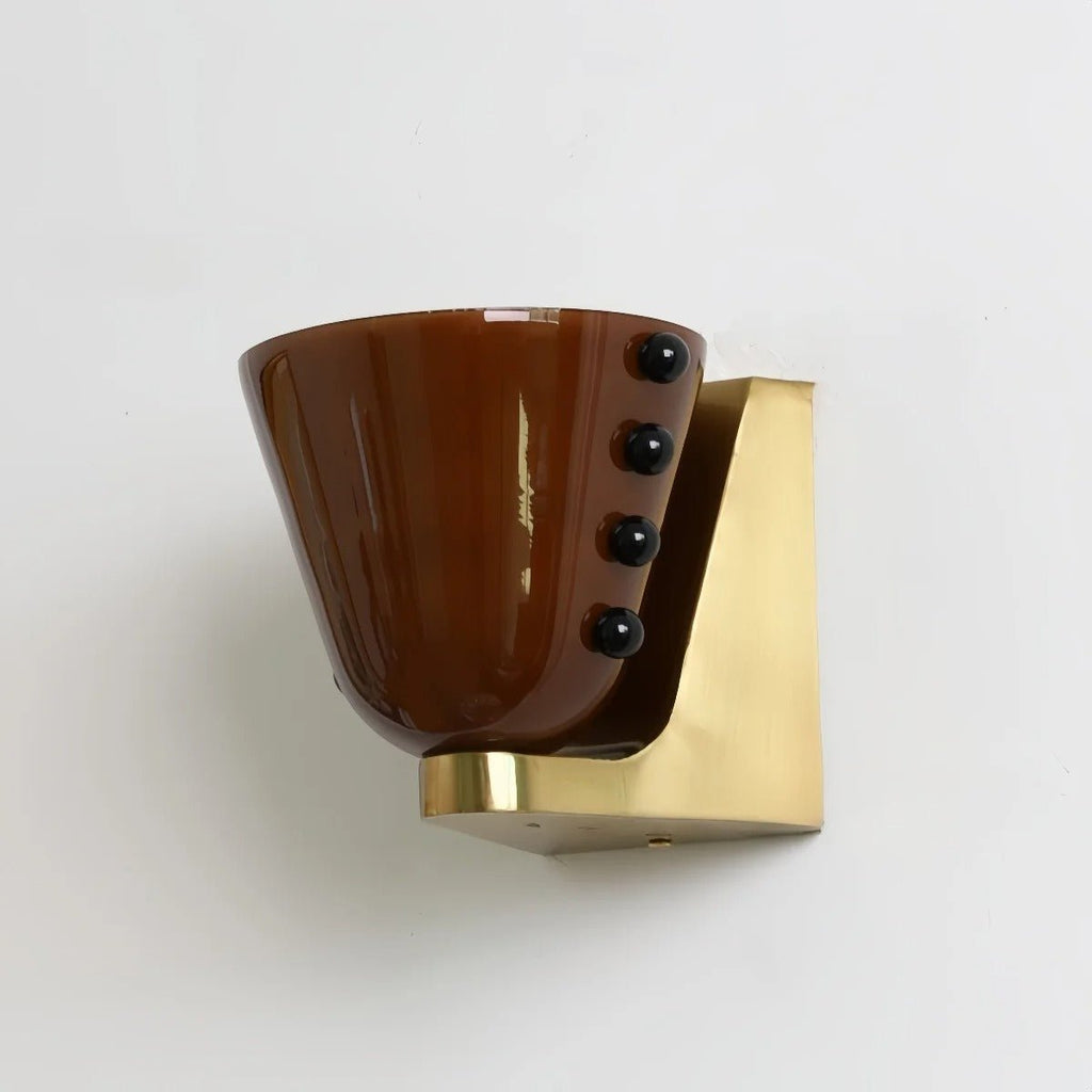 Colored Glass Cup Wall Sconce — Retro Artisanal Bedside Style | COUPE™