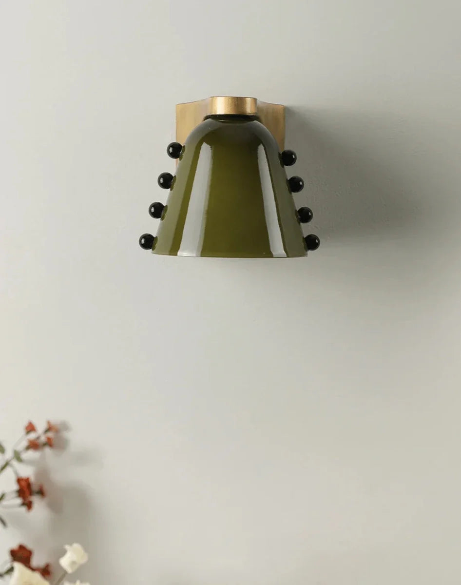 Colored Glass Cup Wall Sconce — Retro Artisanal Bedside Style | COUPE™