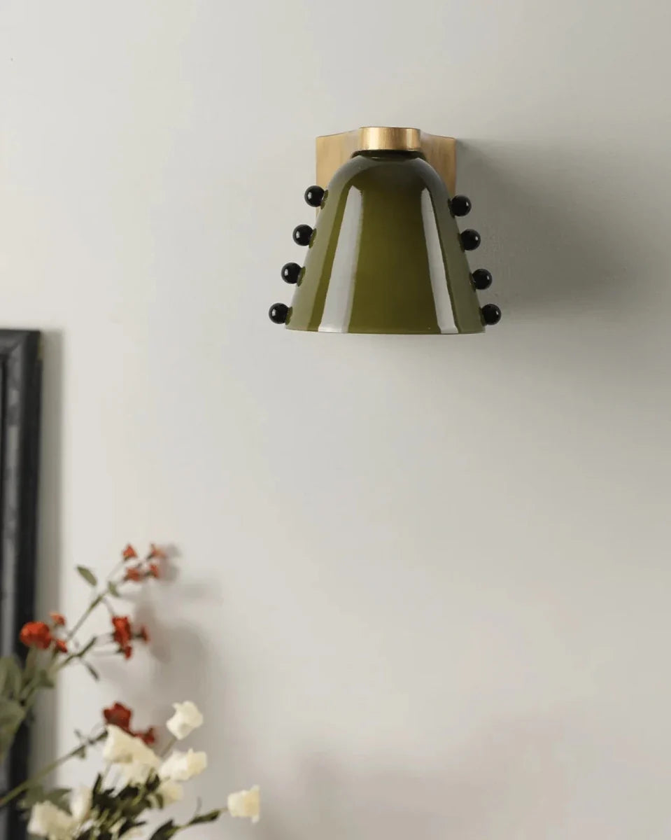 Colored Glass Cup Wall Sconce — Retro Artisanal Bedside Style | COUPE™