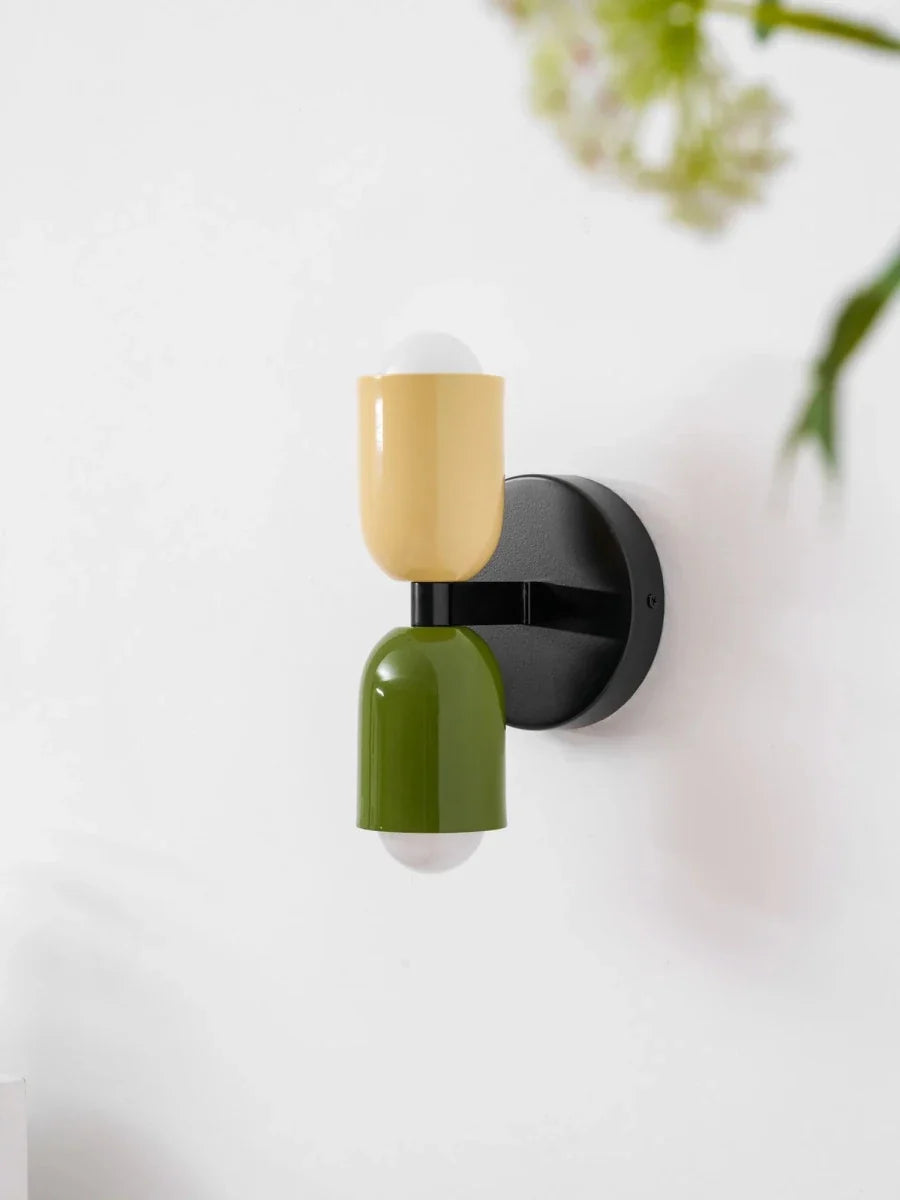 Double Capsule Colorful Wall Sconce — Playful Style | GÉMEAUX™