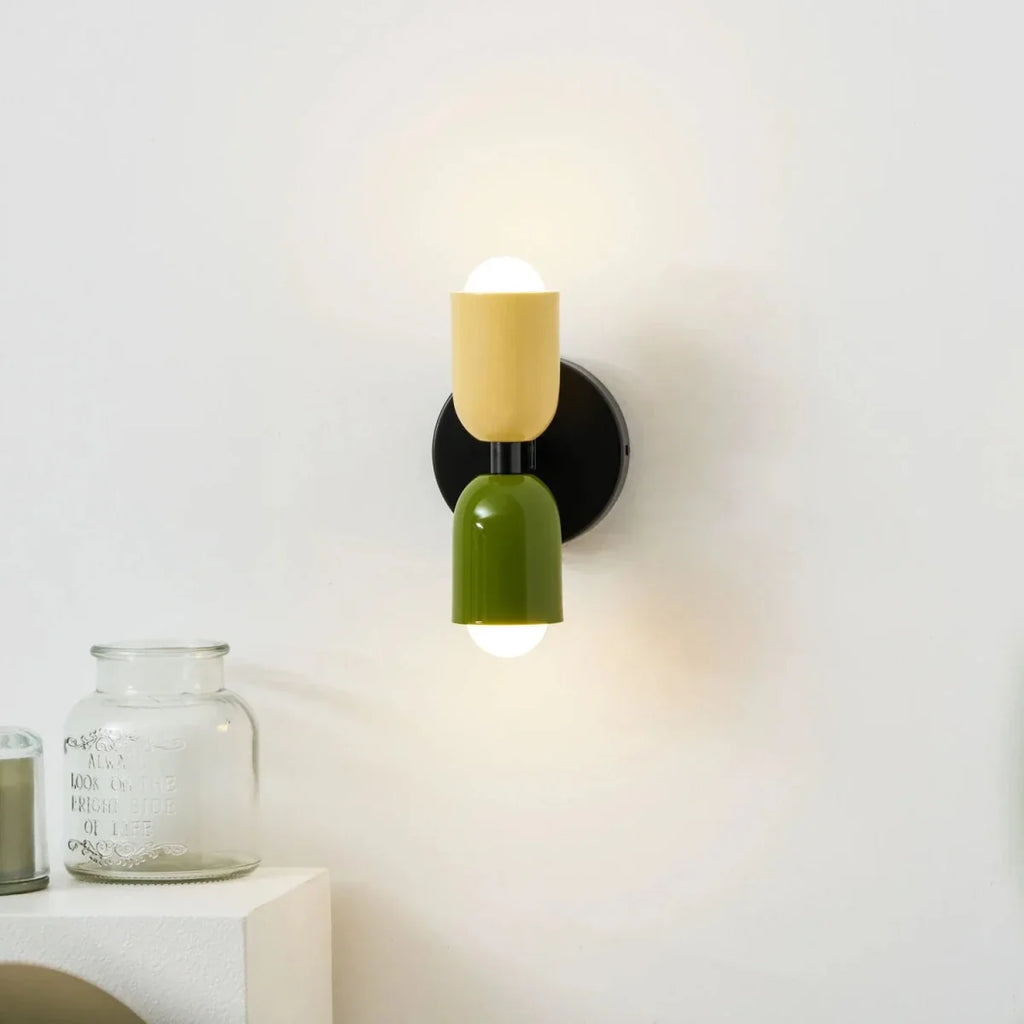 Double Capsule Colorful Wall Sconce — Playful Style | GÉMEAUX™